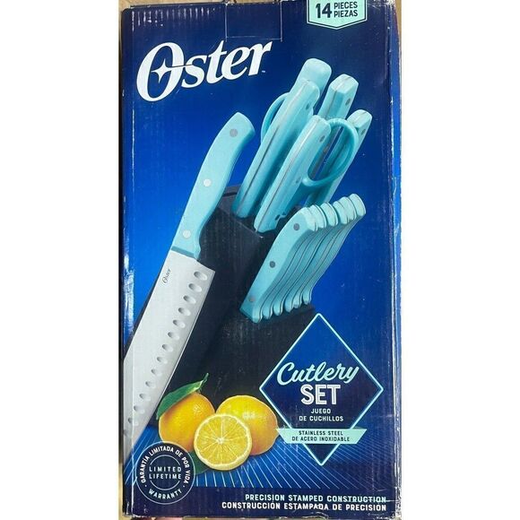 Oster Scottsdale 14 PC Cutlery Set - Turquoise - Picture 1 of 2